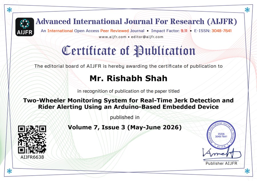 AIJFR Certificate of Publication