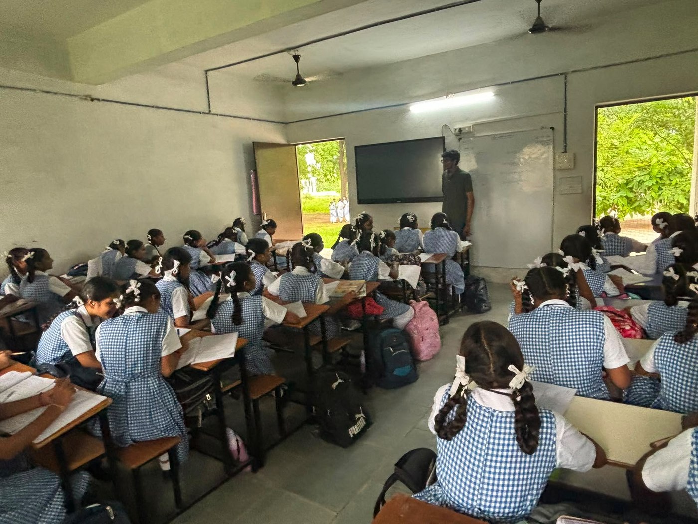 Classroom of students working through the lesson